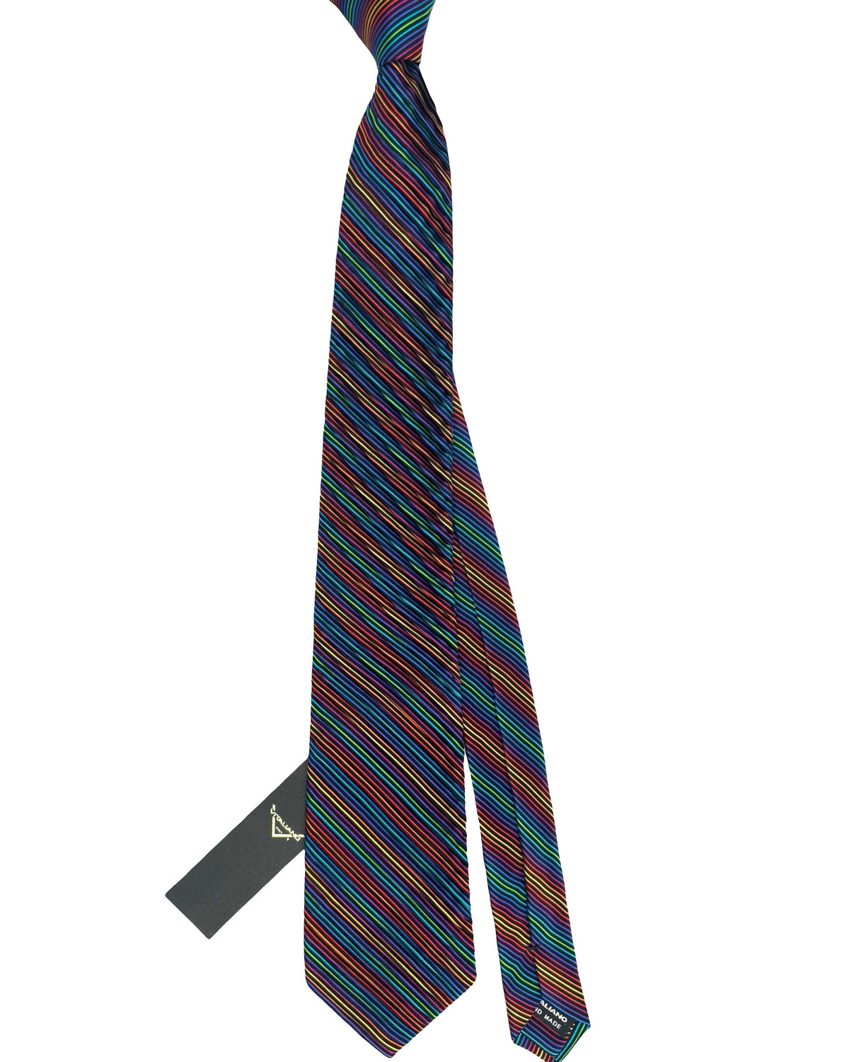 Vitaliano Pancaldi Pleated Silk Tie Striped Design