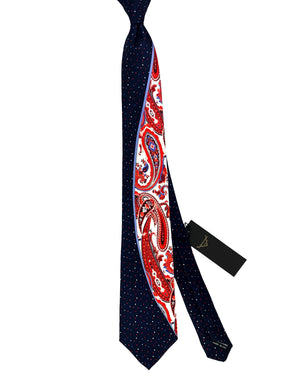 Vitaliano Pancaldi Tie Black Red Paisley & Dots