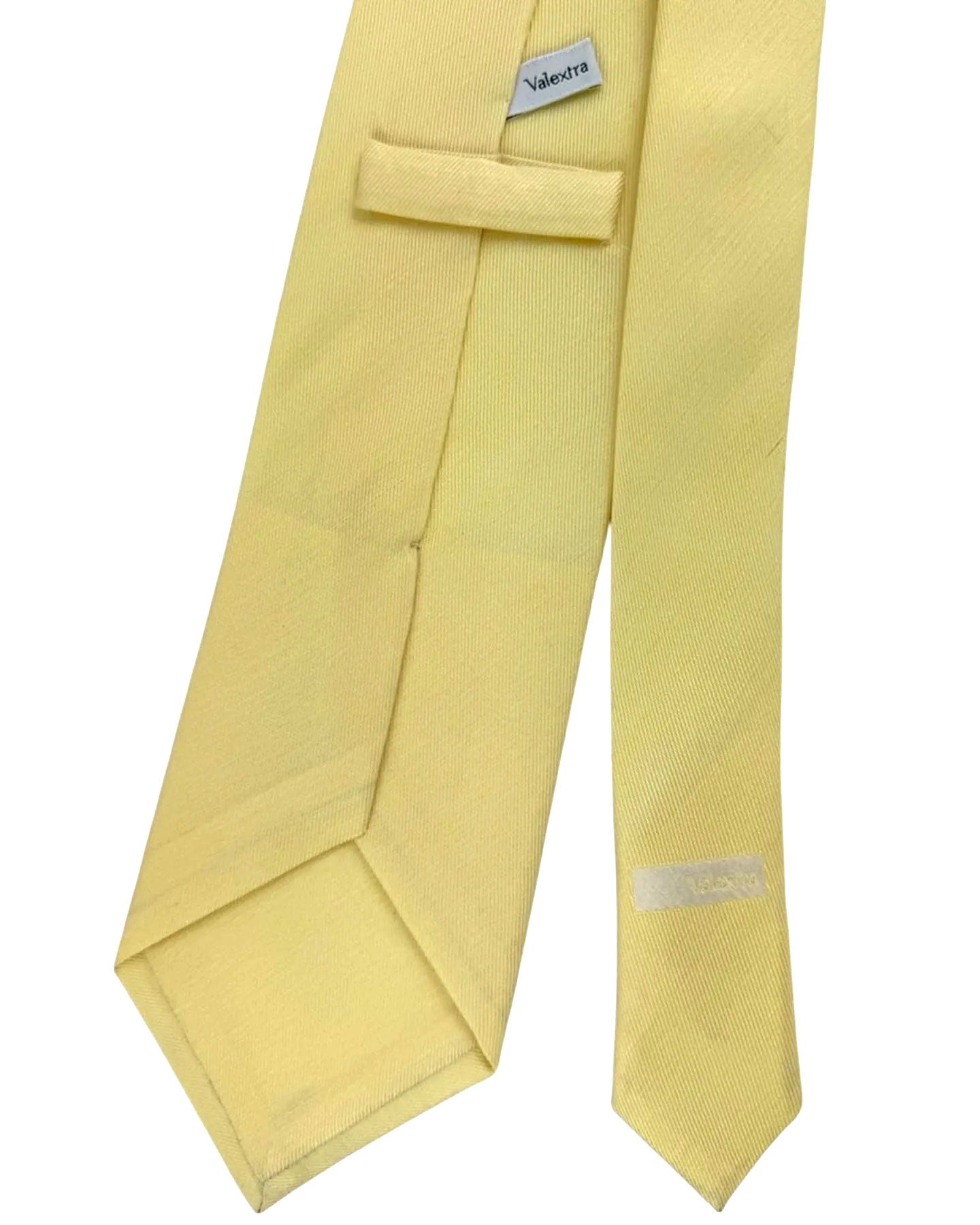 Valextra Silk Tie Solid Yellow - Wide Necktie