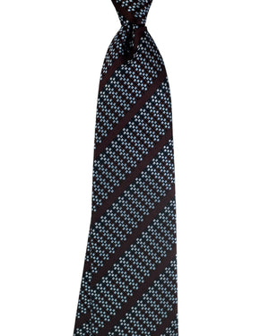 Ermenegildo Zegna Tie Maroon Stripe Grid