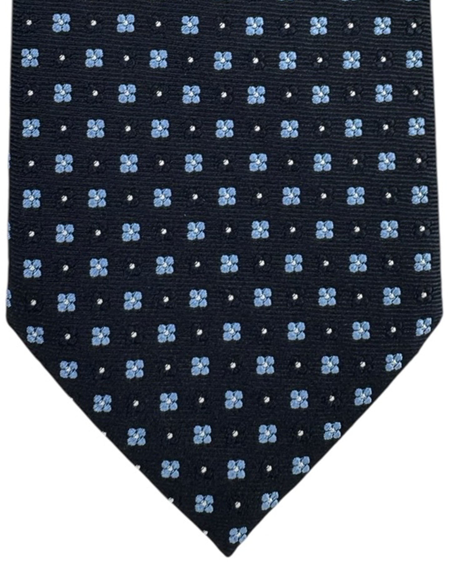 Ermenegildo Zegna Tie Navy Micro Flowers Geometric