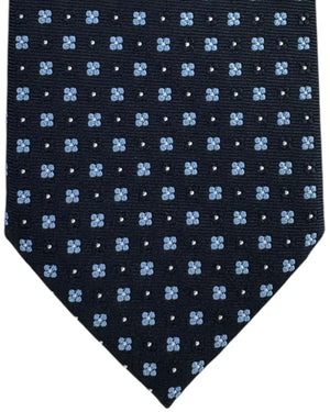 Ermenegildo Zegna Tie Navy Micro Flowers Geometric