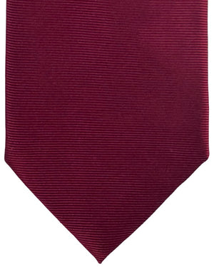 Ermenegildo Zegna Tie Bordeaux Ribbed Solid