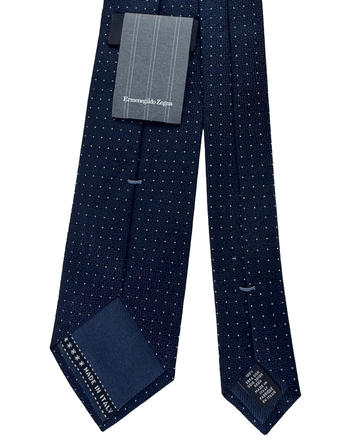 Ermenegildo Zegna Midnight Blue White Micro Dots
