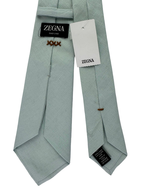Ermenegildo Zegna Couture Linen Tie Mint Solid - Tie Deals