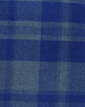 Ermenegildo Zegna Blanket Gray Royal Blue Plaid