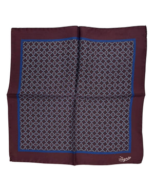 Ermenegildo Zegna Silk Pocket Square Maroon Design