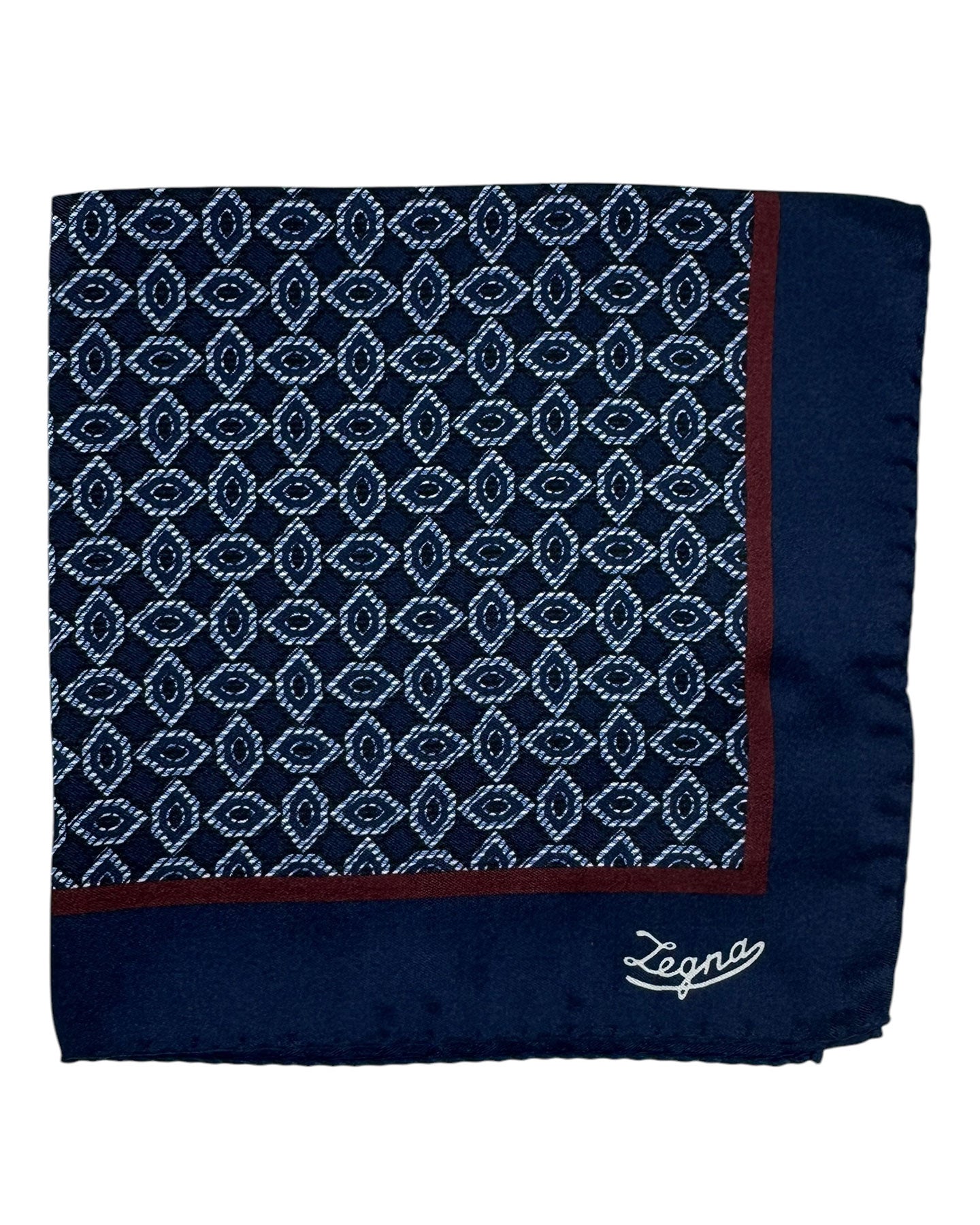 Ermenegildo Zegna Pocket Square Dark Blue Brown