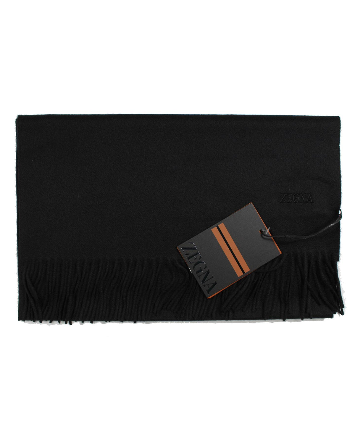 Ermenegildo Zegna Scarf Oasi Cashmere Solid Black BLACK FRIDAY SALE
