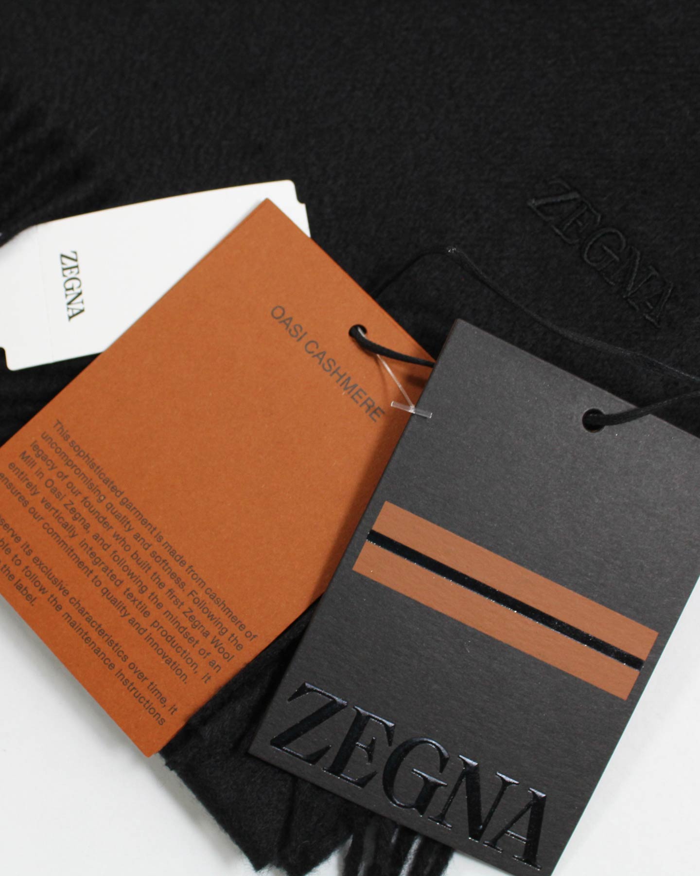 Ermenegildo Zegna Scarf Oasi Cashmere Black SALE - Tie Deals