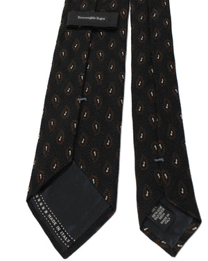 Ermenegildo Zegna Silk Tie Black Brown Paisley