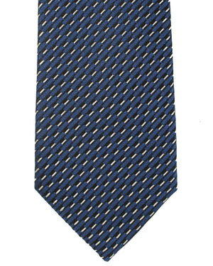 Z Zegna Tie Dark Blue Silver - Narrow Necktie
