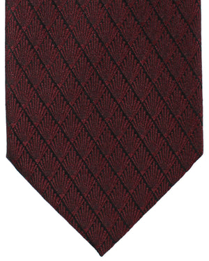 Ermenegildo Zegna Silk Tie Maroon Geometric