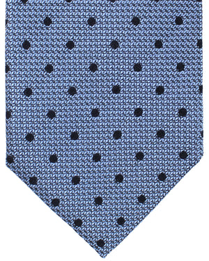Ermenegildo Zegna Tie Blue Navy Dots - Zegna Trecapi