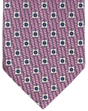 Ermenegildo Zegna Silk Tie Pink Geometric
