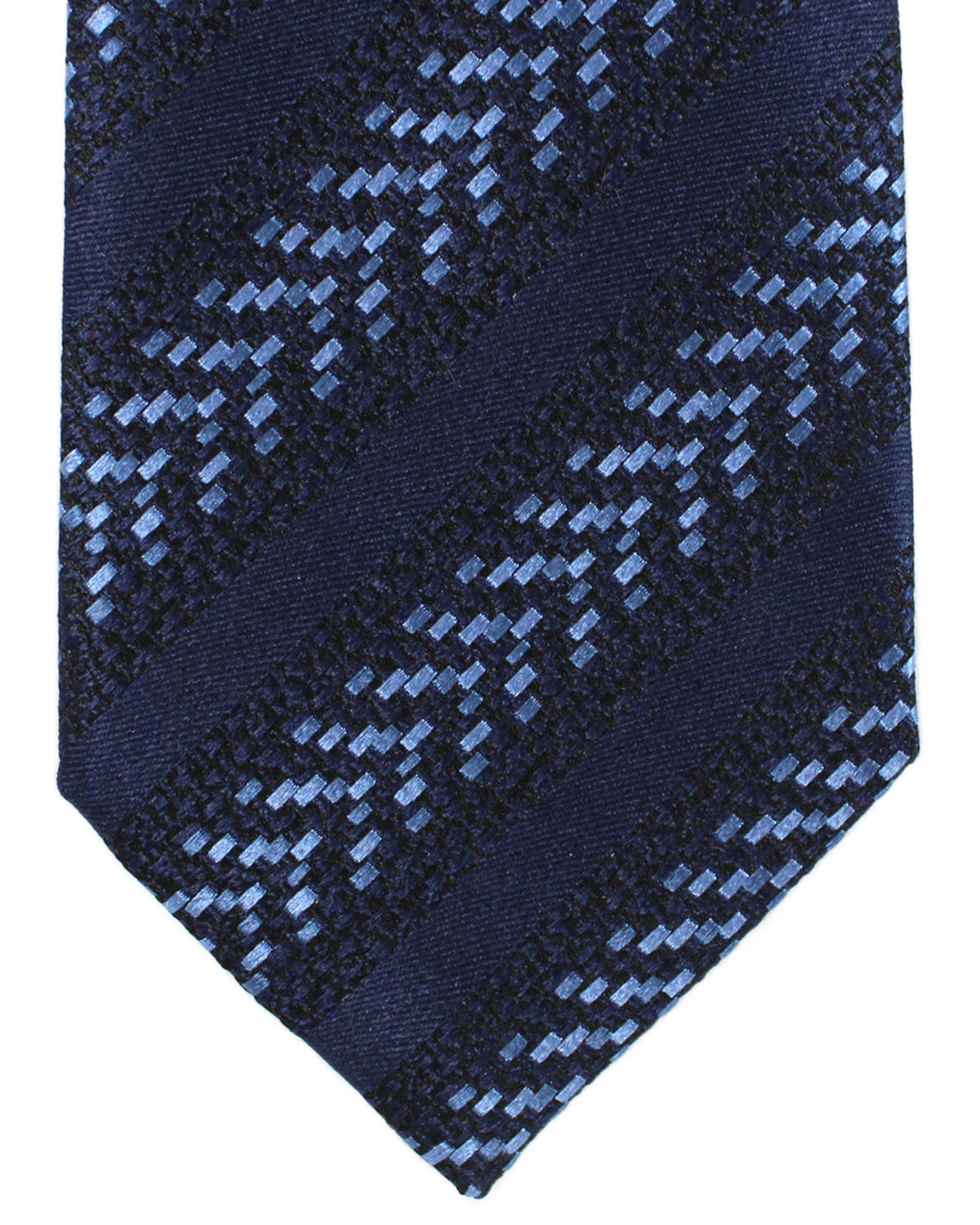 Ermenegildo Zegna Tie Dark Blue Stripes Narrow Cut