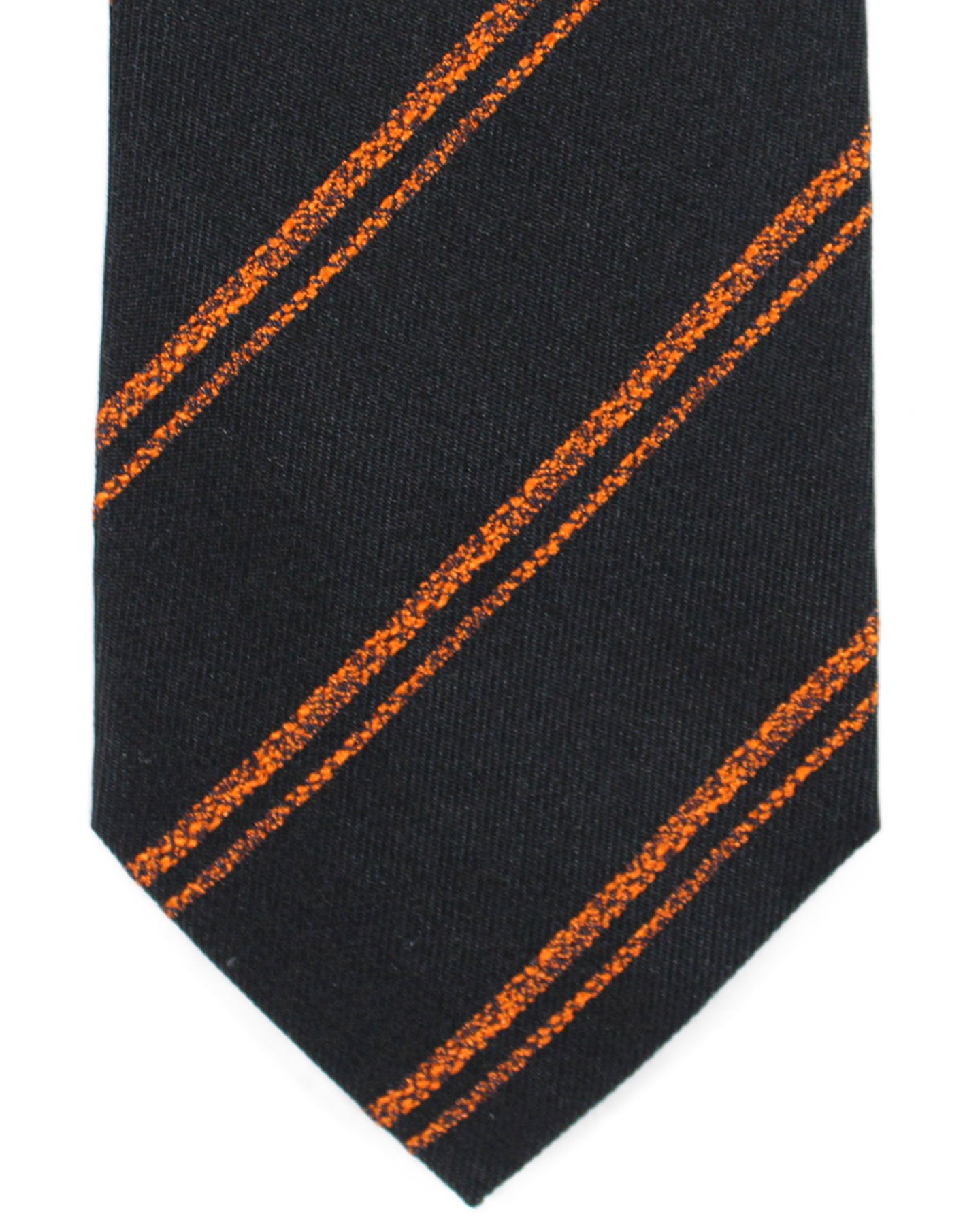 Ermenegildo Zegna Tie Black Brown Stripes Skinny Cut