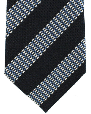 Ermenegildo Zegna Silk Tie Couture XXX Dark Blue Pattern 