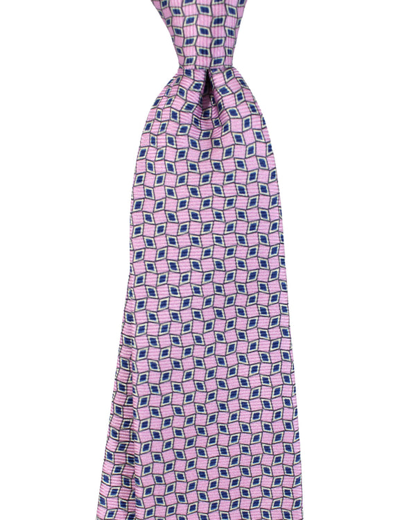 ⚡RARE⚡ ERMENEGILDO ZEGNA TIE Pink Geometric Tie 100% Silk *NEW W/O good TAGS*