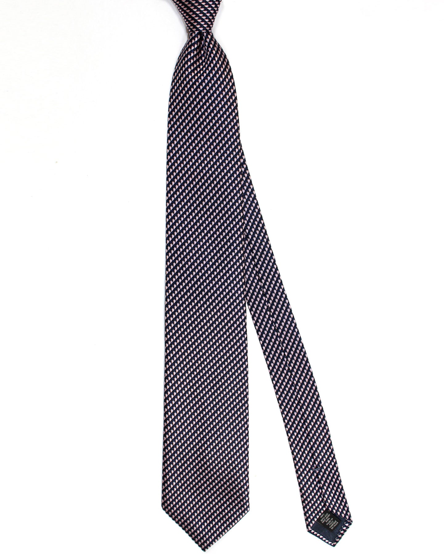 Ermenegildo Zegna Silk Tie Dark Blue Pink Micro Pattern - Hand Made in Italy