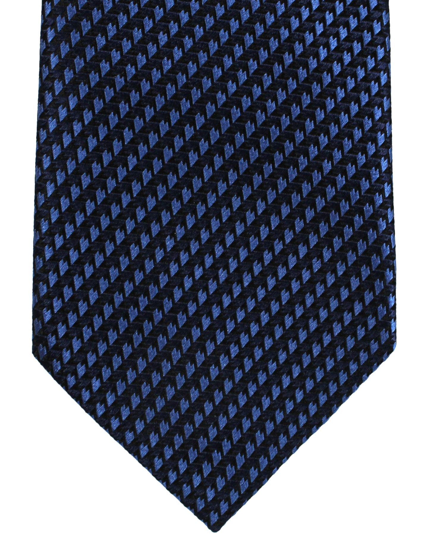 Ermenegildo Zegna Silk Tie Midnight Blue Geometric - Hand Made in Italy