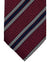 Ermenegildo Zegna Silk Tie Bordeaux Navy Silver Stripes - Hand Made in Italy
