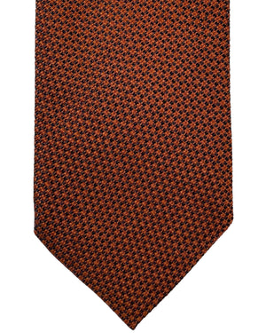 Ermenegildo Zegna Narrow Tie Brown Black Micro Pattern