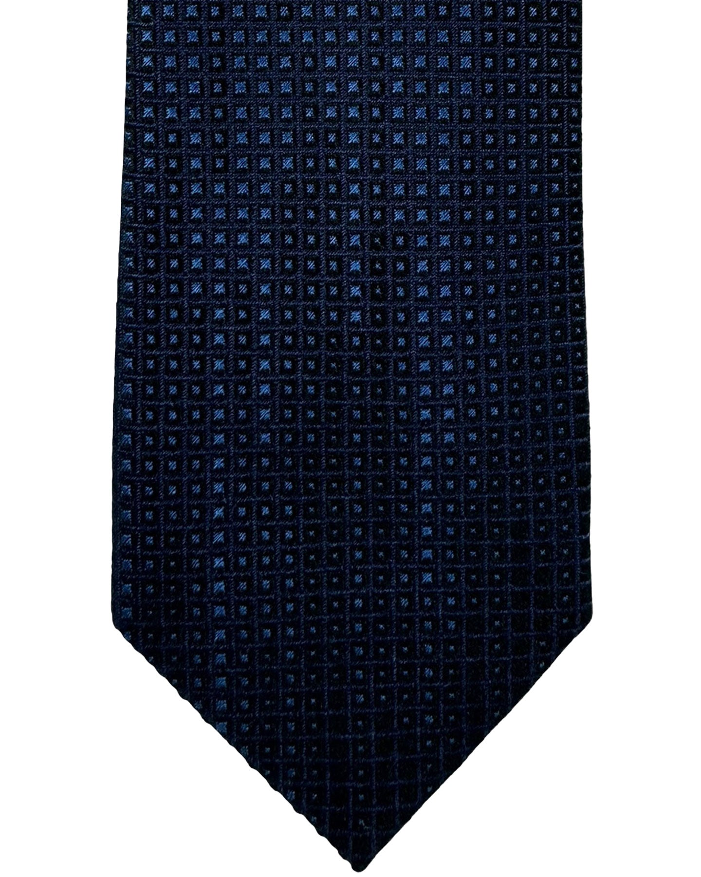 Ermenegildo Zegna Skinny Tie Dark Blue Black Micro Pattern