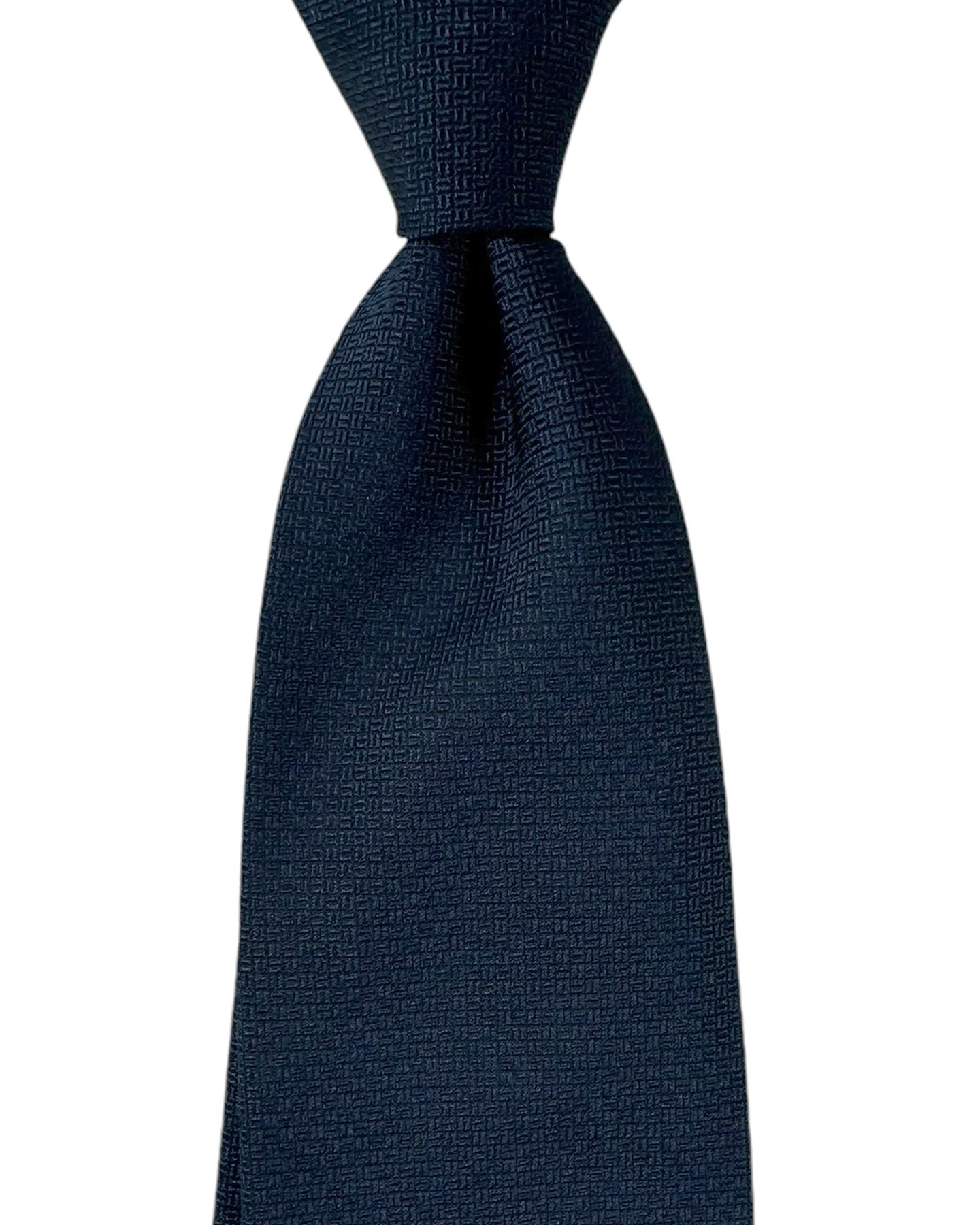 Ermenegildo Zegna Silk Tie Dark Blue Micro Pattern - Hand Made in Italy