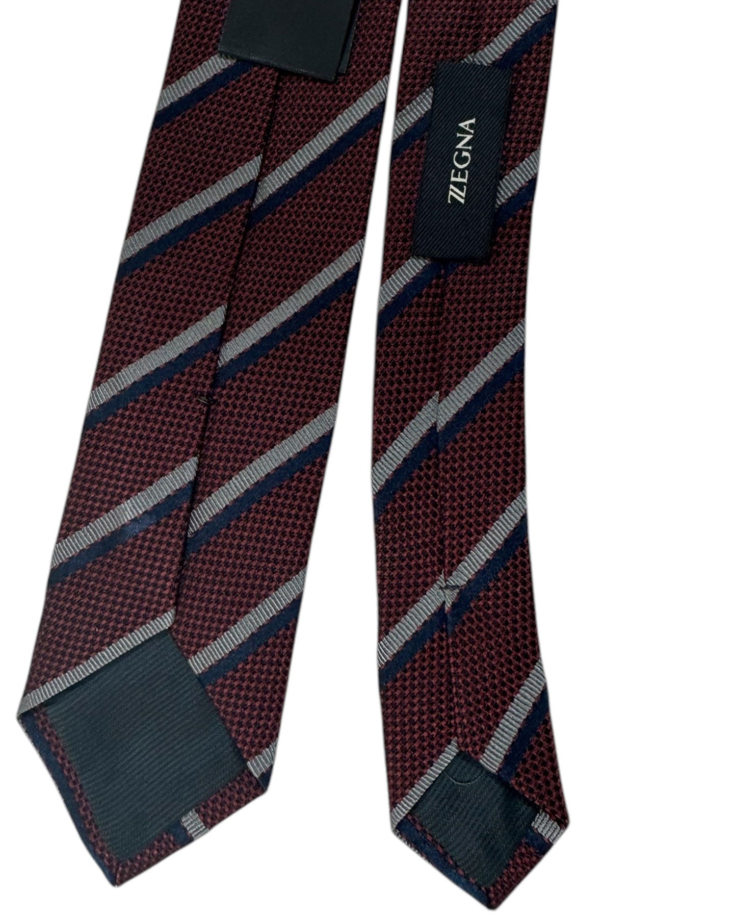 Ermenegildo Zegna Narrow Tie Brown Stripes Design