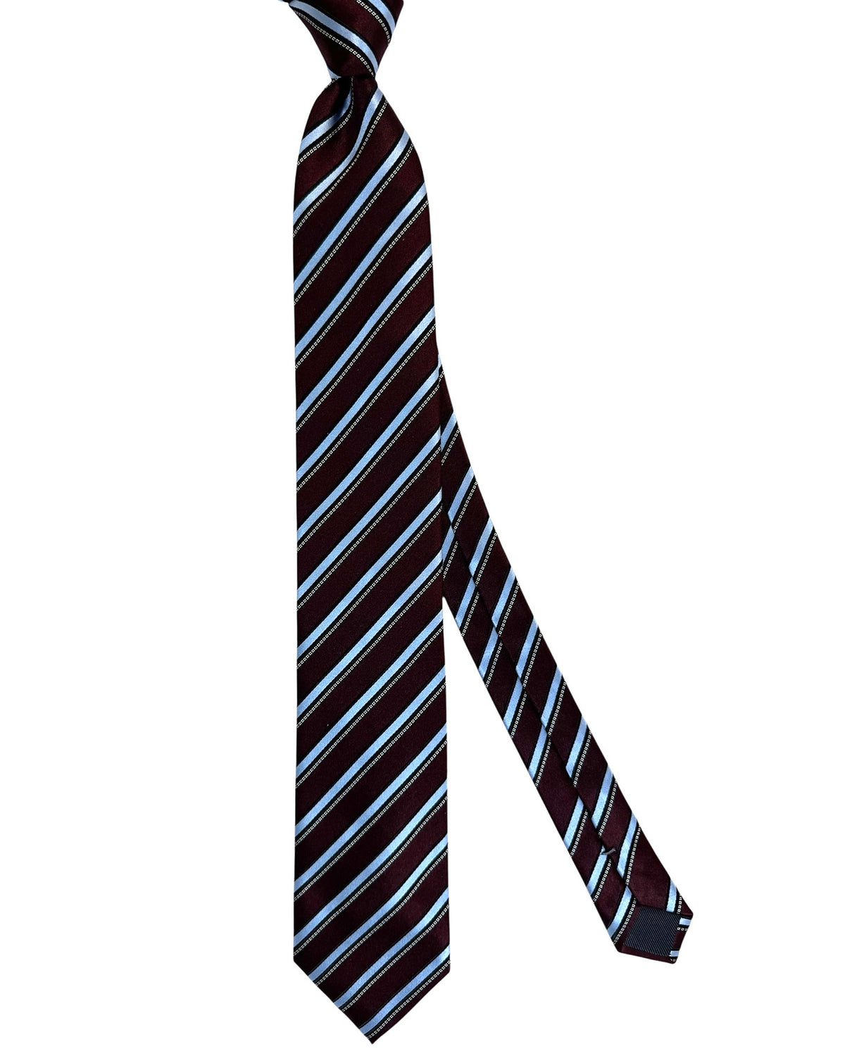 Ermenegildo Zegna Tie Brown Blue Stripes Design