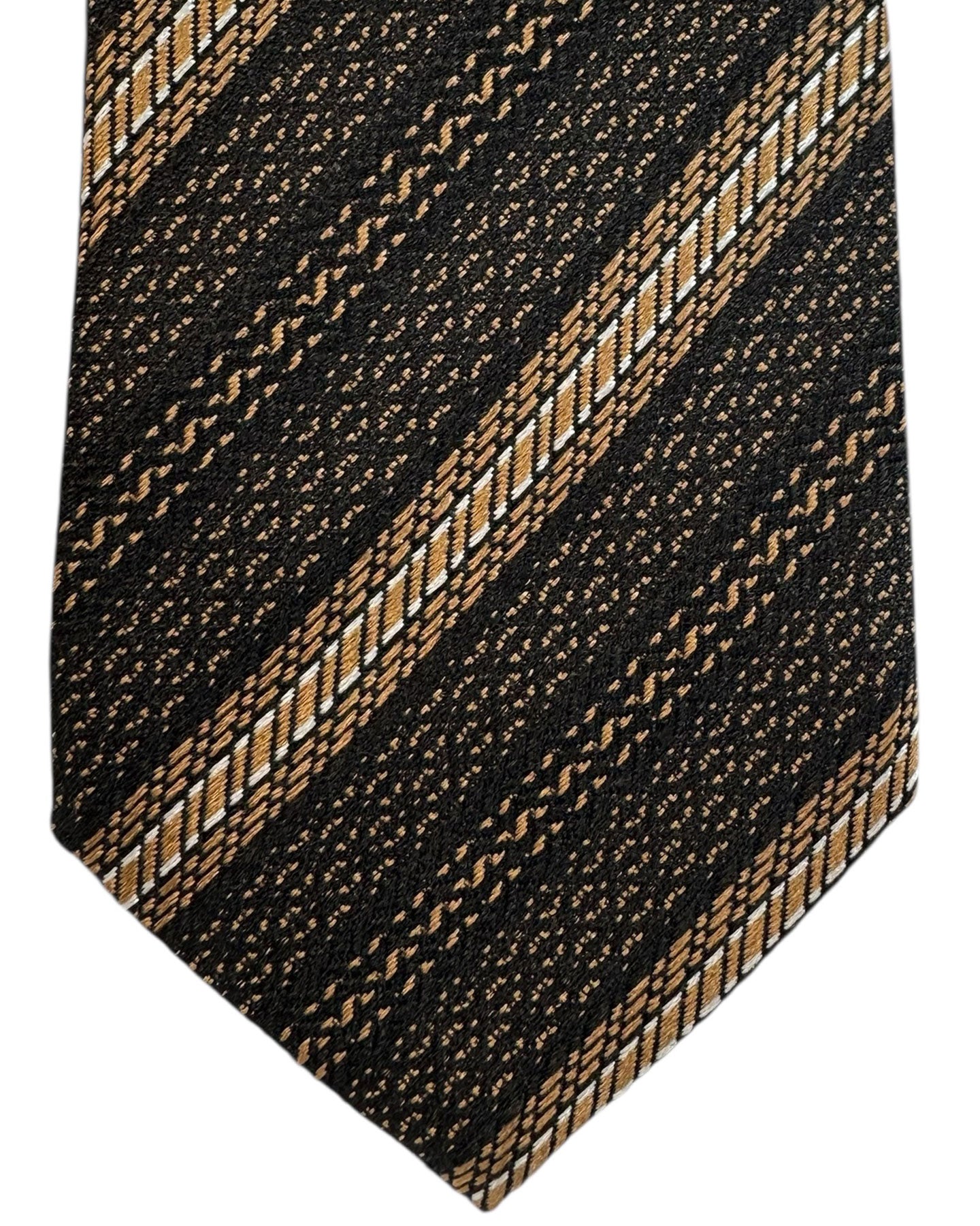 Ermenegildo Zegna Tie Couture Brown Taupe Stripes
