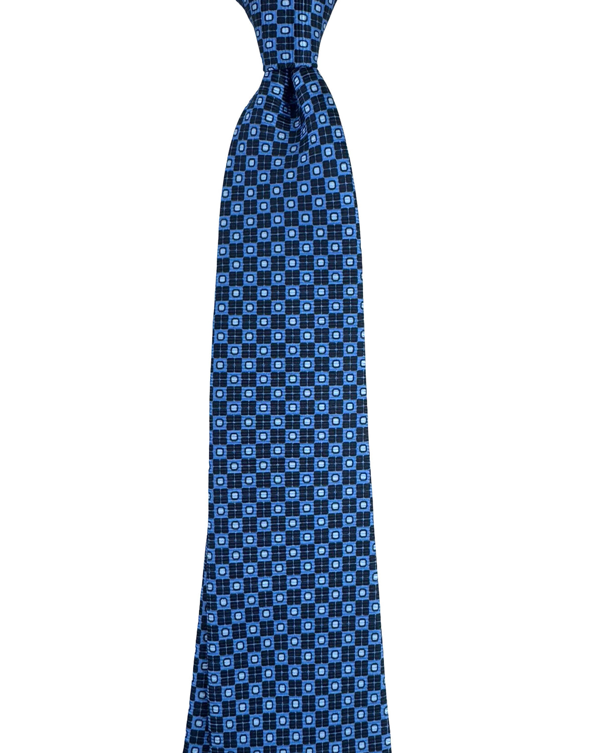 Ermenegildo Zegna Sevenfold Tie Blue Geometric
