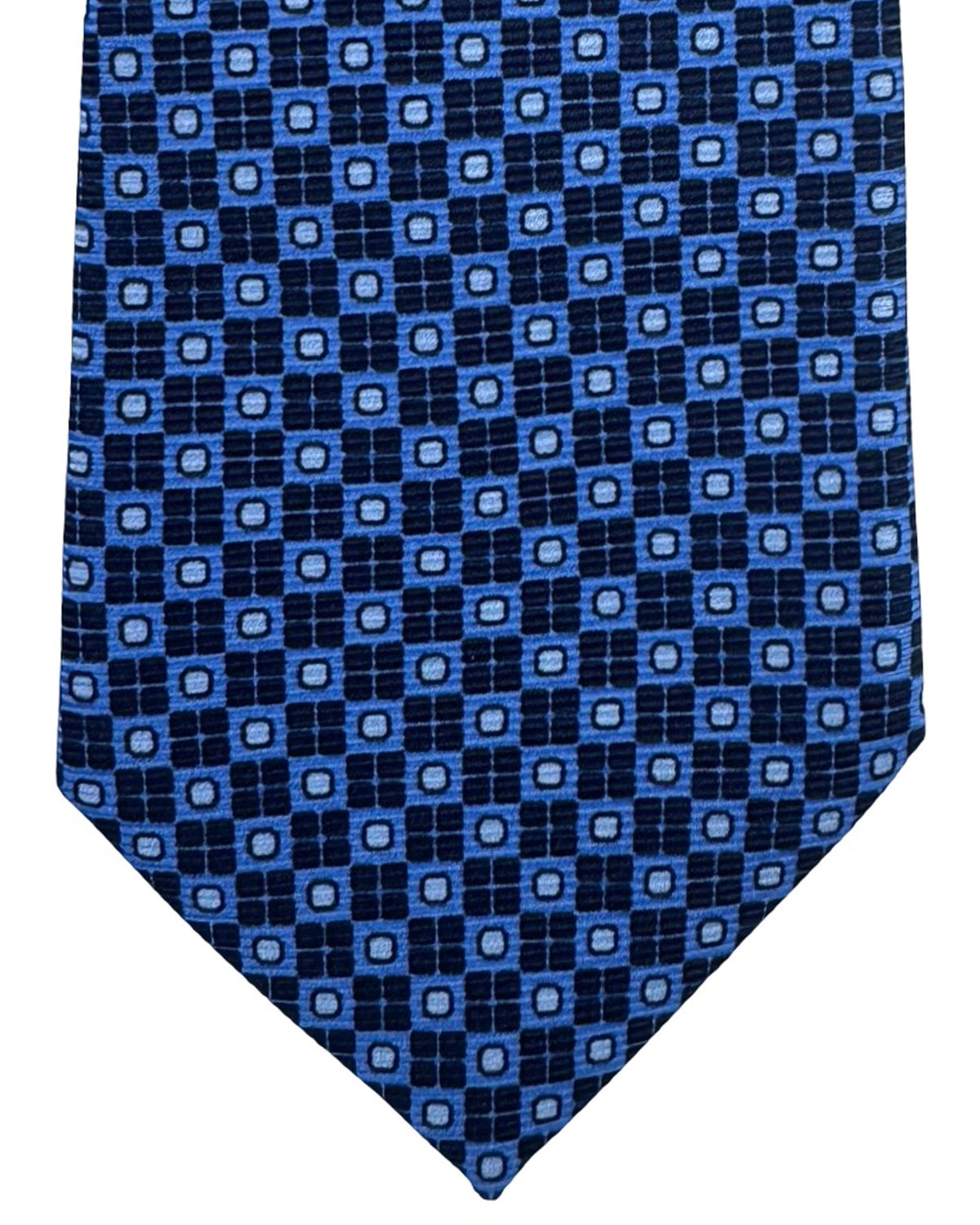 Ermenegildo Zegna Sevenfold Tie Blue Geometric