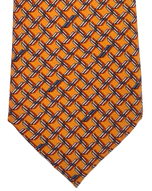 Ermenegildo Zegna Silk Tie Orange Skis Novelty Design