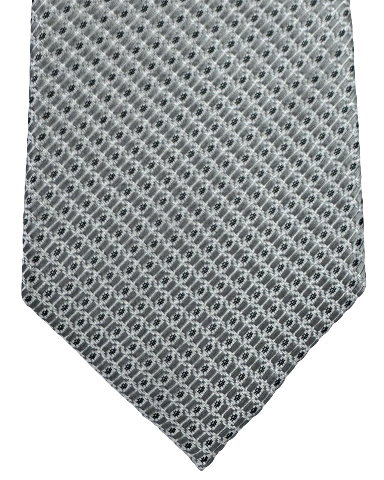Ermenegildo Zegna Tie Gray Silver Pattern