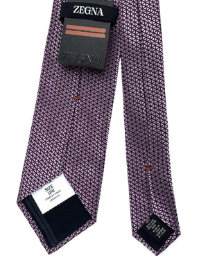 Ermenegildo Zegna Tie Pink Geometric Pattern