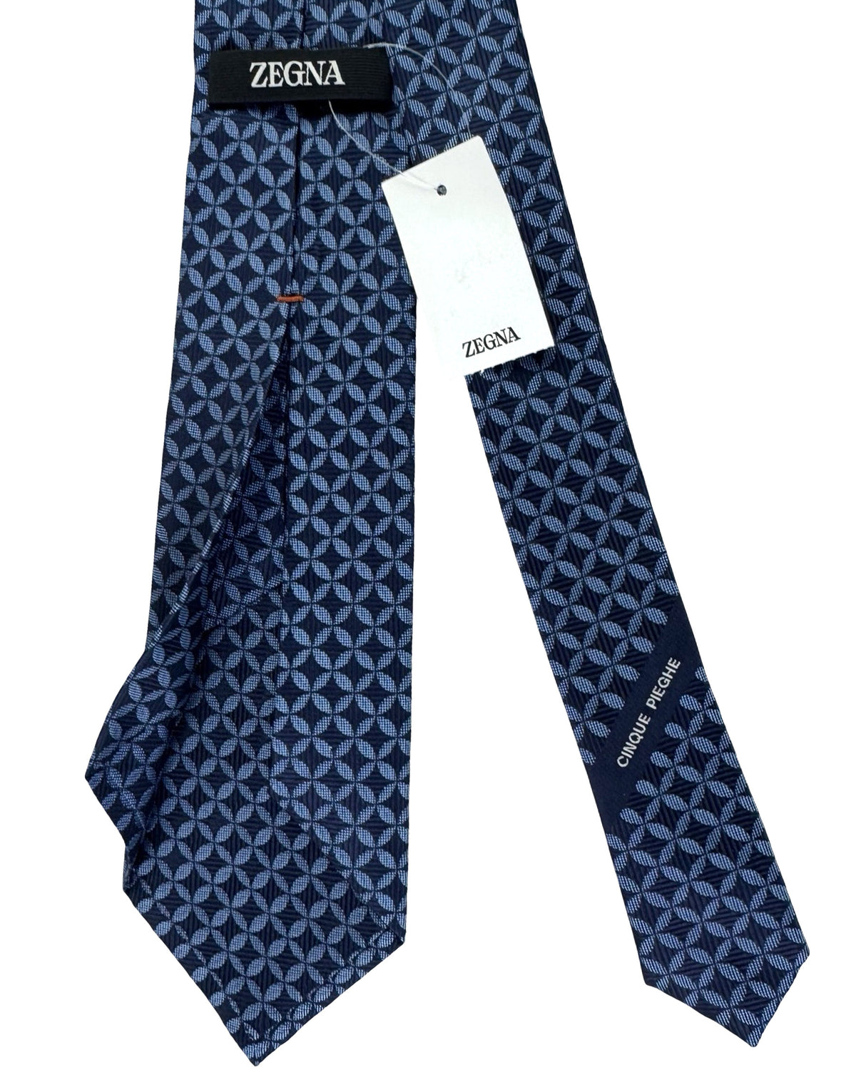 Ermenegildo Zegna Sevenfold Tie Dark Blue - Cinque Pieghe