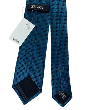 Ermenegildo Zegna Tie Teal Pattern - Narrow Cut