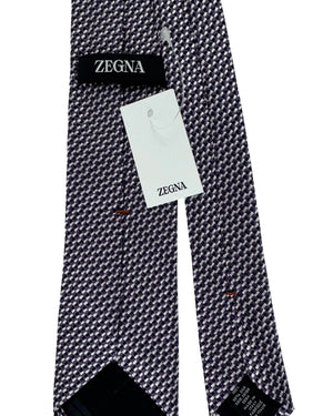 Ermenegildo Zegna Tie Purple Plum Silver - Narrow Cut