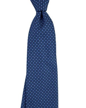Zegna Tie Dark Blue Geometric Design