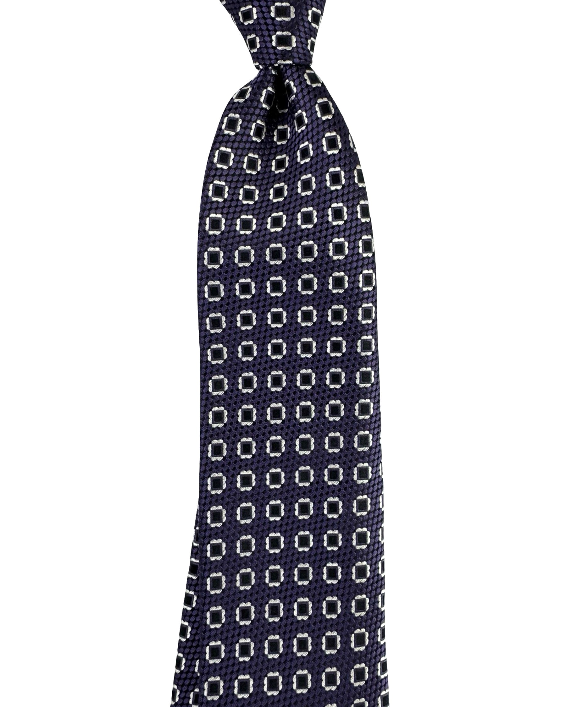 Ermenegildo Zegna Silk Tie Purple Black Silver - Tie Deals