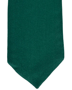 Ermenegildo Zegna ダークグリーン ニットタイ Ermenegildo Zegna Tie Dark Green Solid - XXX Couture - 2 Sided