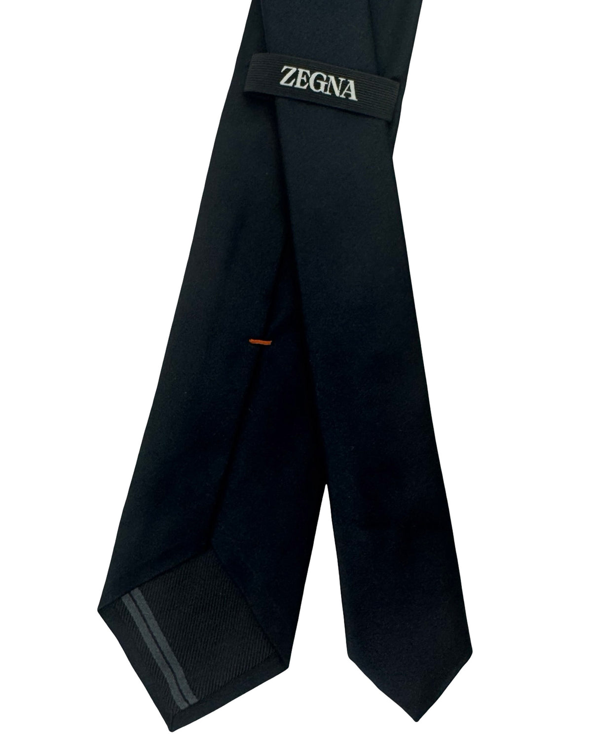 Ermenegildo Zegna Tie Black Solid - Narrow Necktie