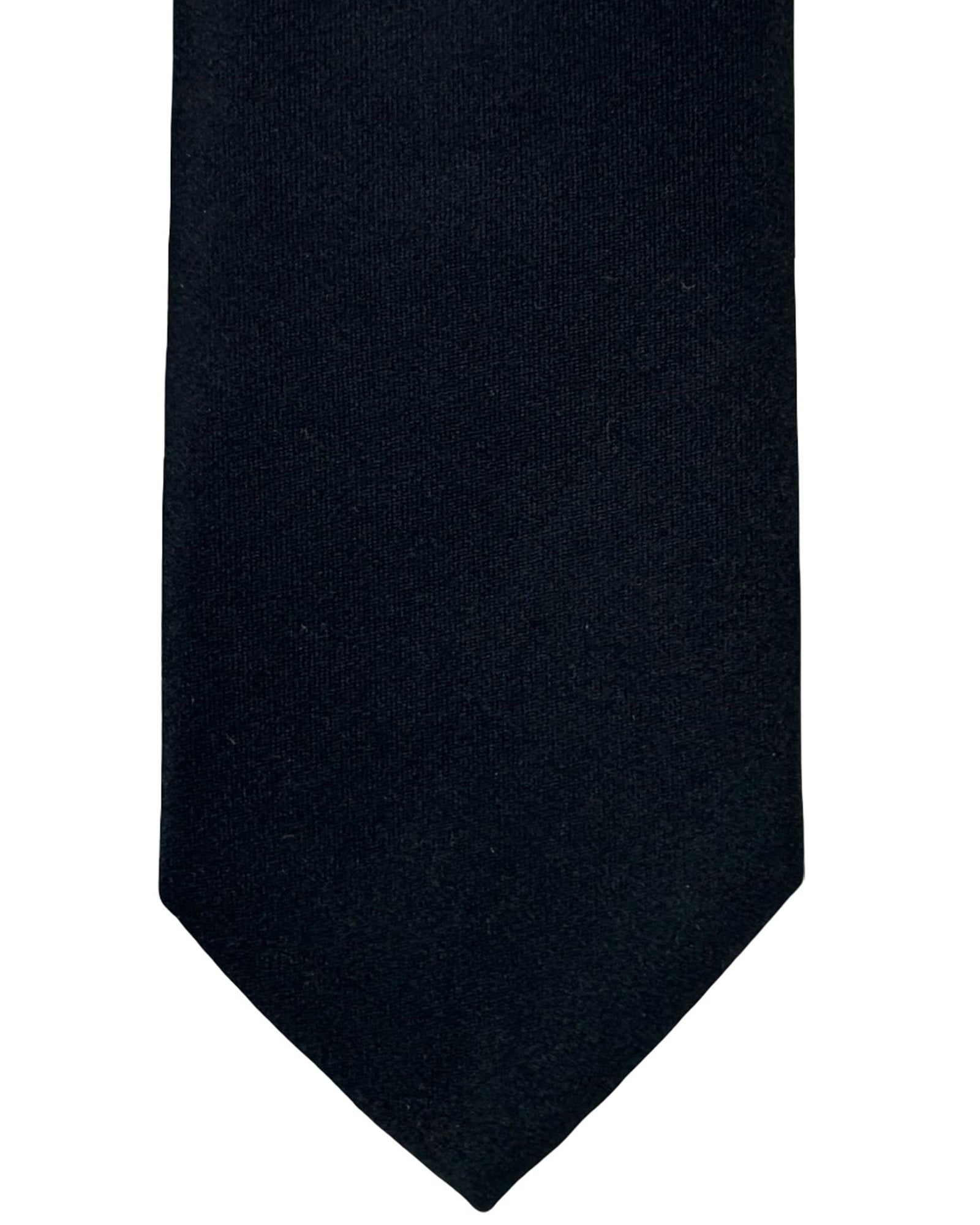 Ermenegildo Zegna Tie Solid Black - Narrow Necktie