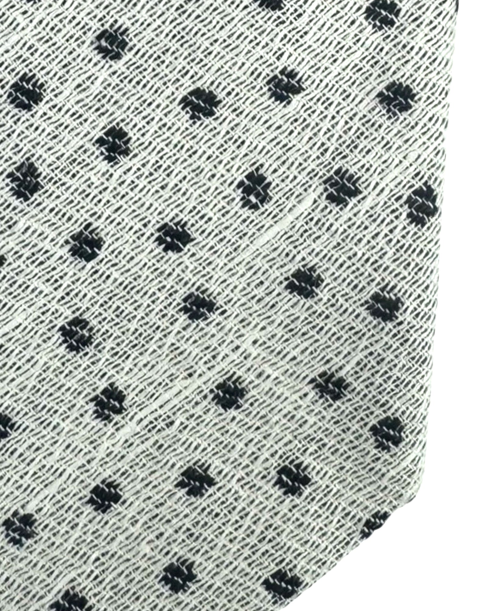 Zegna Linen Tie White Gray Dotted Design - Narrow Cut