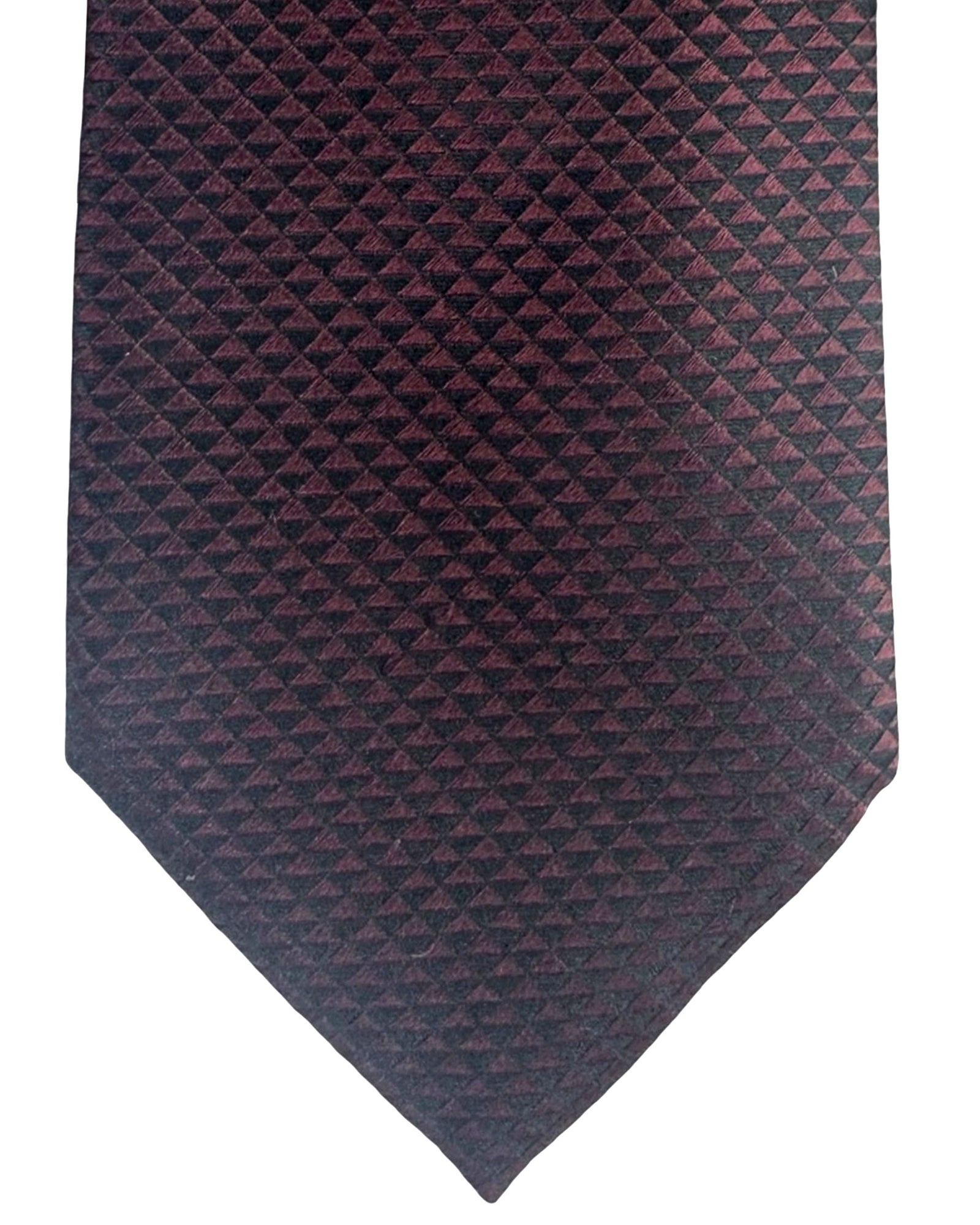 Zegna Tie Bordeaux Black Geometric