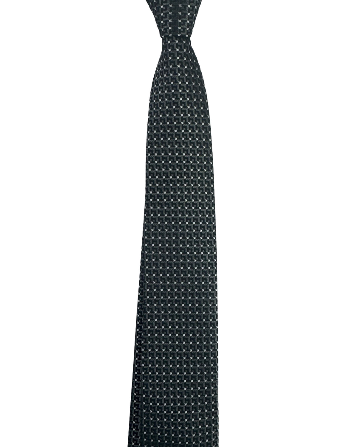 Z Zegna Silk Tie Gray Design - Narrow Cut