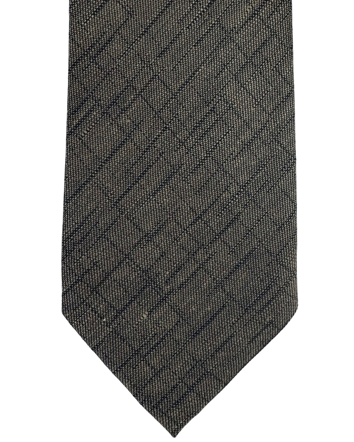 Ermenegildo Zegna Tie Seagrass Green Pattern - Narrow Necktie