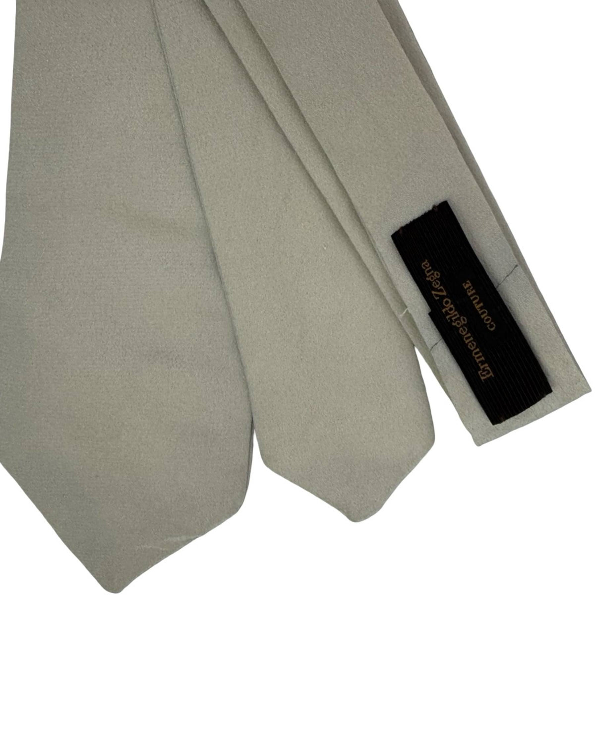 Ermenegildo Zegna Tie Light Grey Solid - XXX Couture - 2 Sided